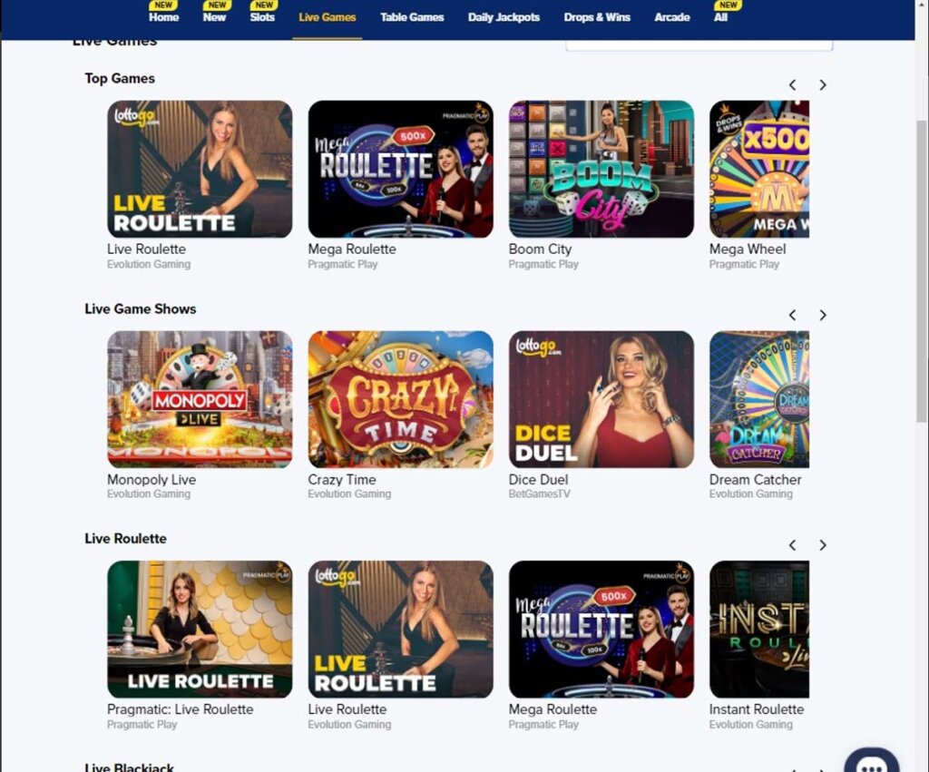 Lottogo Casino desktop live casino screenshot displaying tables including blackjack, roulette and baccarat – tested Lottogo Casino desktop live casino screenshot displaying tables including blackjack, roulette and baccarat – tested