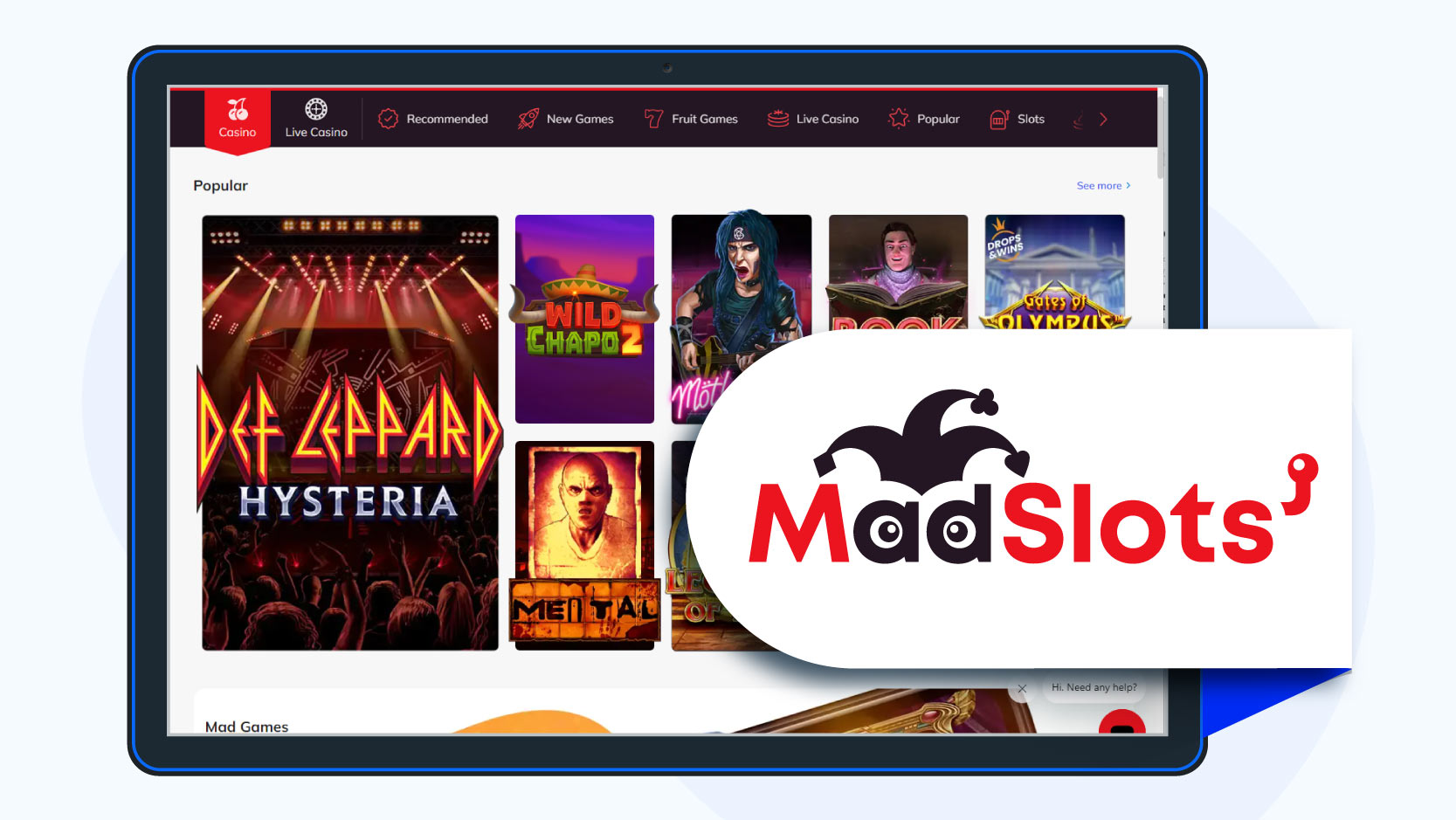 MadSlots Casino - Best for fast payouts with no fees