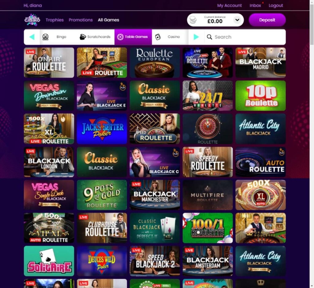 Pay by Mobile Casino desktop interface screenshot showing slots variety with featured titles, categories and game providers – tested