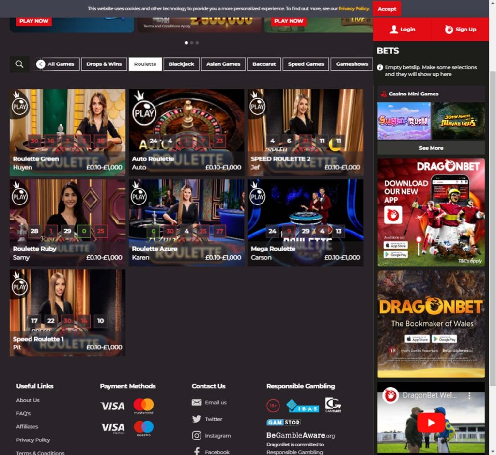 Dragon Bet Casino desktop live dealer roulette tables screenshot displaying multiple tables with lobby navigation – tested Dragon Bet Casino desktop live dealer roulette tables screenshot displaying multiple tables with lobby navigation – tested