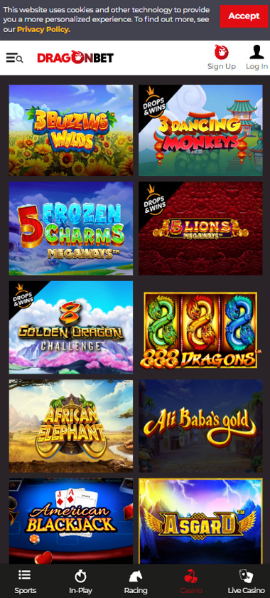 Dragon Bet Casino mobile interface screenshot showing slots lobby with featured games, categories and navigation on smartphone screen – tested Dragon Bet Casino mobile interface screenshot showing slots lobby with featured games, categories and navigation on smartphone screen – tested
