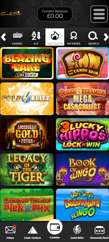 Swanky Bingo mobile slots screenshot – tested