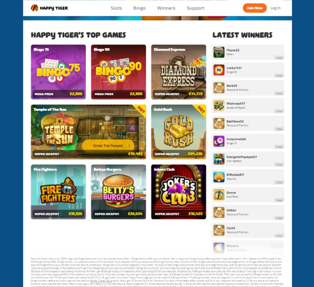 Happy Tiger Casino home page review Happy Tiger Casino home page review