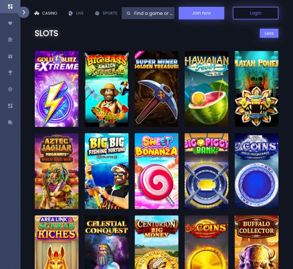 Q88Bets Casino desktop slots screenshot showing featured games, categories and navigation – tested