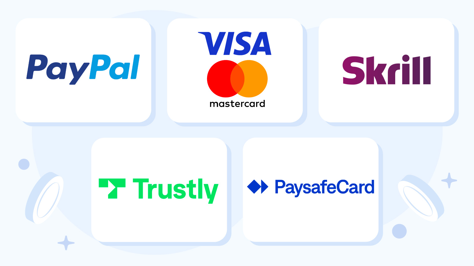 Payment Methods at MarketPlay Casinos: Paypal, Visa, Skill, Trustly, PasysafeCard