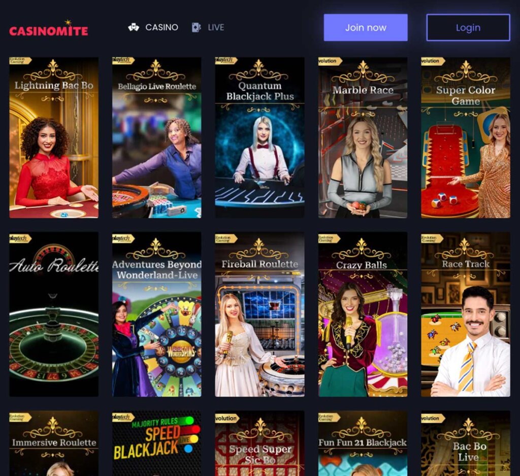 Casinomite-casino-live-casino-games-collection-review