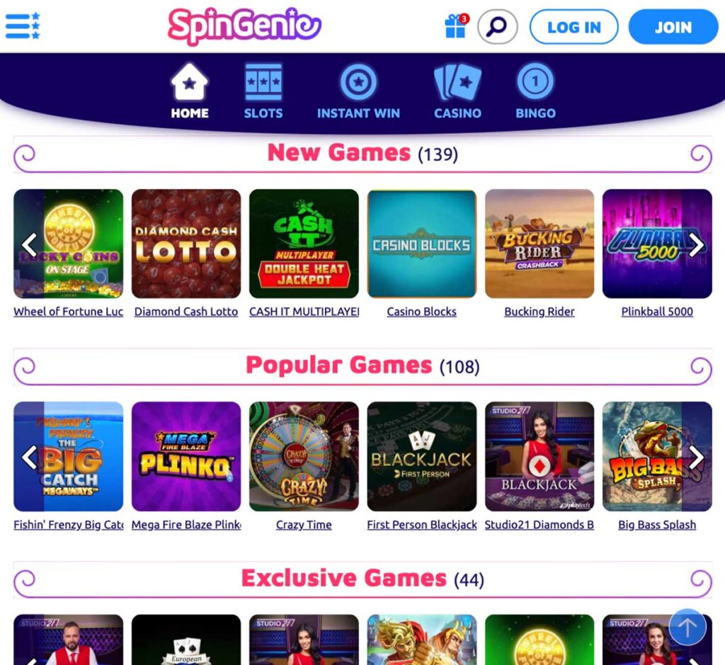 SpinGenie-casino-homepage-review