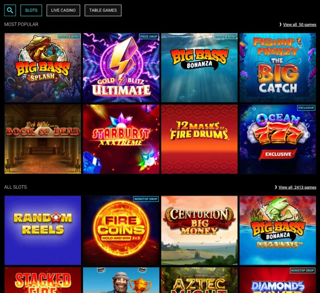VoodooDreams Casino desktop screenshot showing selection of slot games and platform interface - tested VoodooDreams Casino desktop screenshot showing selection of slot games and platform interface - tested
