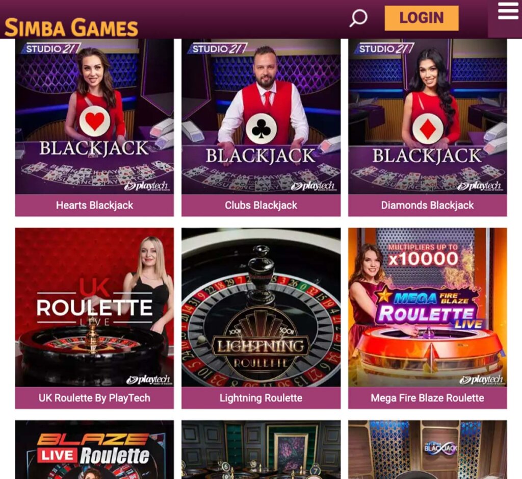 Simba Games Casino desktop live dealer games screenshot displaying tables including blackjack, roulette and baccarat – tested Simba Games Casino desktop live dealer games screenshot displaying tables including blackjack, roulette and baccarat – tested