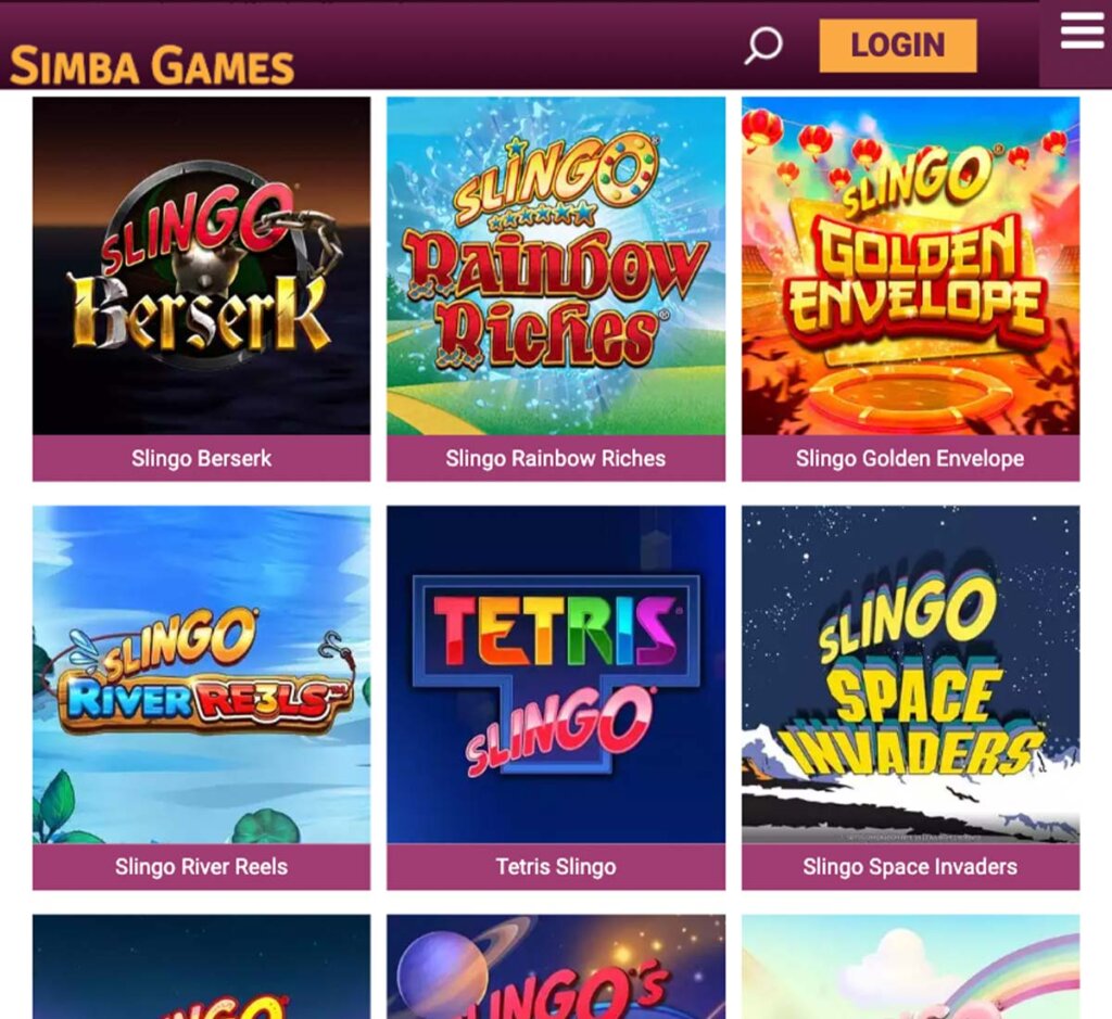 Simba Games Casino desktop slots screenshot showing featured games, categories and navigation – tested Simba Games Casino desktop slots screenshot showing featured games, categories and navigation – tested